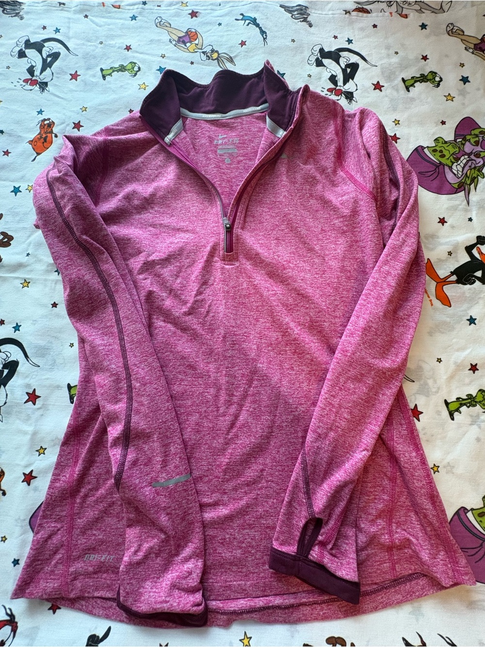 Nike Women's Pink Heather Quarter-Zip Performance Pullover
